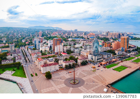 Novorossiysk city aerial panoramic view 139067783