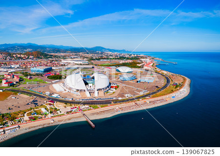Sochi Olympic Park aerial panoramic view 139067825