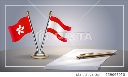 Small national flag of Hong Kong and Tahiti flag Relation, Template Vector Illustration Small national flag of Hong Kong and Tahiti flag Relation, Template Vector Illustration 139067950
