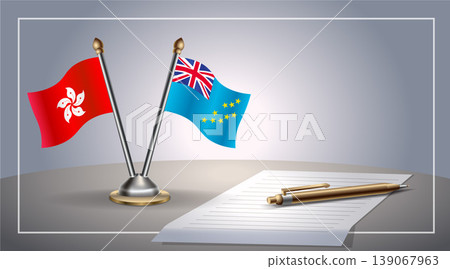 Small national flag of Hong Kong and Tuvalu flag Relation, Template Vector Illustration Small national flag of Hong Kong and Tuvalu flag Relation, Template Vector Illustration 139067963