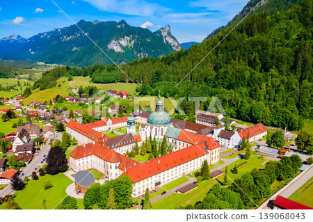 Ettal Abbey aerial panoramic view, Germany Ettal Abbey aerial panoramic view, Germany 139068043