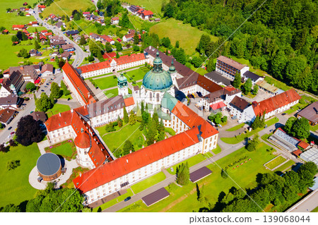 Ettal Abbey aerial panoramic view, Germany 139068044