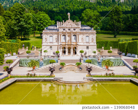 Schloss Linderhof Palace aerial panoramic view 139068048