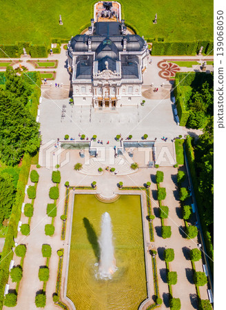 Schloss Linderhof Palace aerial panoramic view 139068050