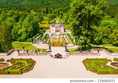 Schloss Linderhof Palace aerial panoramic view 139068051