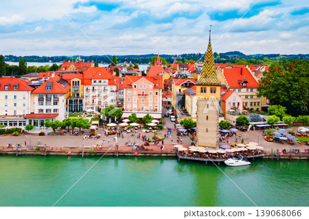 Lindau aerial panoramic view in Bavaria, Germany Lindau aerial panoramic view in Bavaria, Germany 139068066