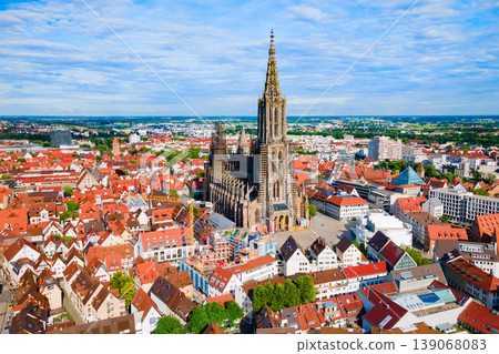 Ulm Minster Church aerial panoramic view, Germany Ulm Minster Church aerial panoramic view, Germany 139068083