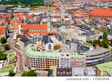 Marienplatz aerial panoramic view in Munich city, Germany Marienplatz aerial panoramic view in Munich city, Germany 139068096