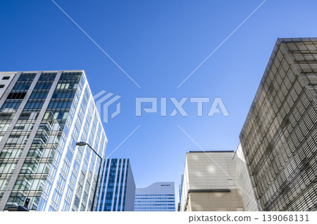 High-rise buildings around Minatomirai Station and the blue sky 139068131