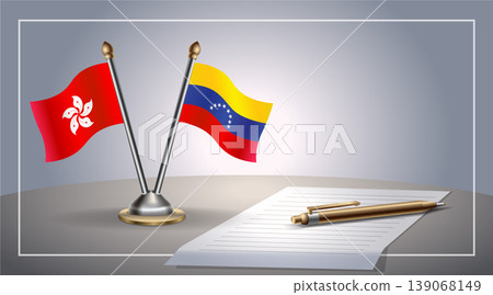 Small national flag of Hong Kong and Venezuela flag Relation, Template Vector Illustration Small national flag of Hong Kong and Venezuela flag Relation, Template Vector Illustration 139068149