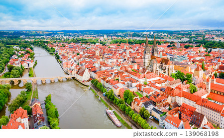 Regensburg city aerial panoramic view, Germany Regensburg city aerial panoramic view, Germany 139068198
