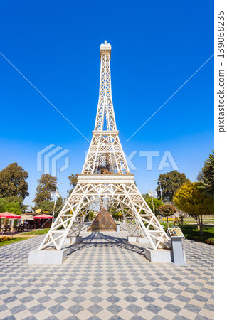 Eiffel Tower in miniature at Central Park in Kulob, Tajikistan Eiffel Tower in miniature at Central Park in Kulob, Tajikistan 139068235