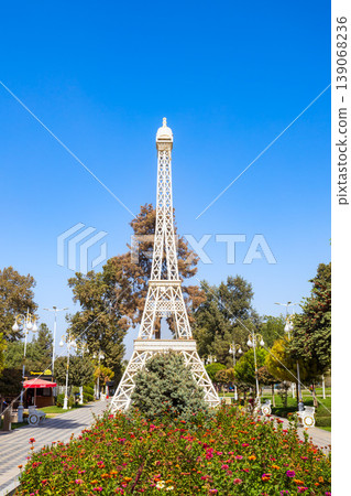 Eiffel Tower in miniature at Central Park in Kulob, Tajikistan Eiffel Tower in miniature at Central Park in Kulob, Tajikistan 139068236
