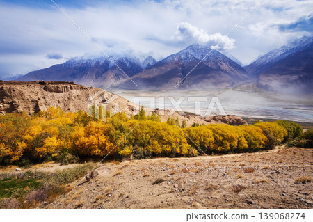 Yamchun Fort ruins near Vrang village in Tajikistan 139068274