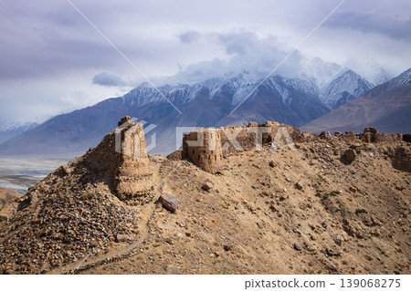 Yamchun Fort ruins near Vrang village in Tajikistan 139068275