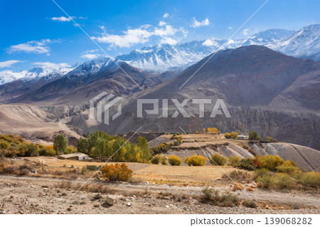 Ratm Fortress ruins near Langar village in Tajikistan 139068282