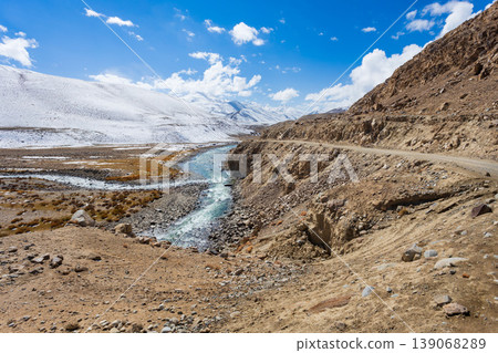 Mountain landscape view from Pamir highway, Tajikistan 139068289