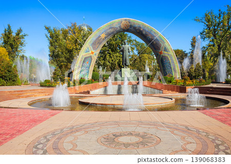 Rudaki monument at the Rudaki Park in Dushanbe Rudaki monument at the Rudaki Park in Dushanbe 139068383