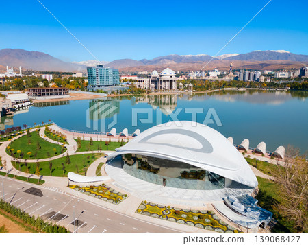 Latina restaurant building aerial view in Dushanbe Latina restaurant building aerial view in Dushanbe 139068427