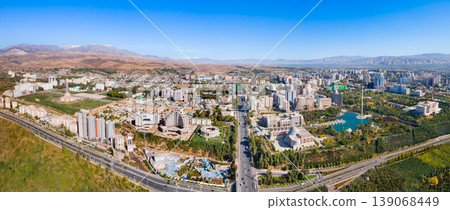 Dushanbe city aerial panoramic view in Tajikistan Dushanbe city aerial panoramic view in Tajikistan 139068449