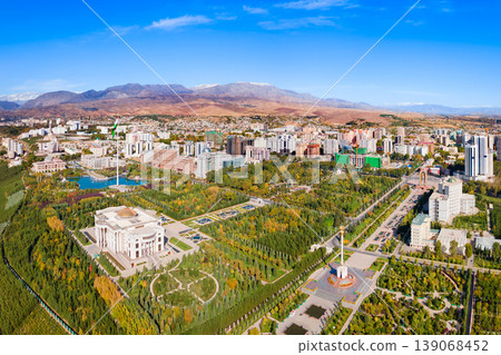 Palace of the Nation aerial panoramic view, Dushanbe 139068452