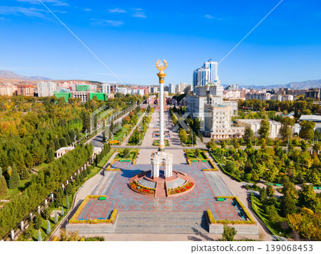 Dushanbe city aerial panoramic view in Tajikistan Dushanbe city aerial panoramic view in Tajikistan 139068453