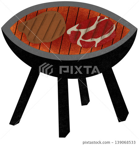 outdoor grill with meat outdoor grill with meat 139068533