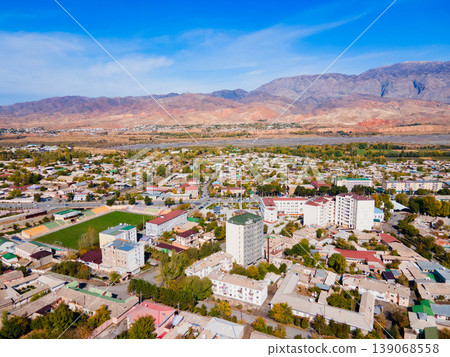 Penjikent city aerial panoramic view in Tajikistan Penjikent city aerial panoramic view in Tajikistan 139068558