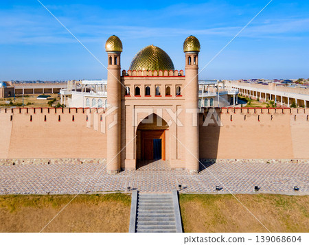 Kalai Mug Tepe Fort aerial panoramic view, Tajikistan Kalai Mug Tepe Fort aerial panoramic view, Tajikistan 139068604