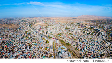 Istaravshan city aerial panoramic view in Tajikistan Istaravshan city aerial panoramic view in Tajikistan 139068606