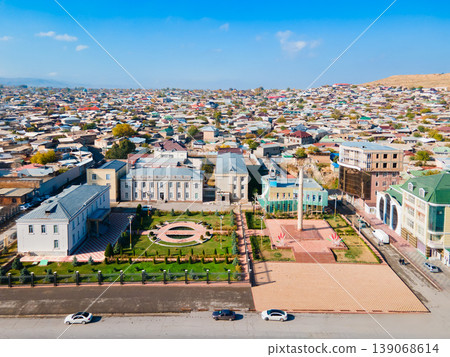 Istaravshan city aerial panoramic view in Tajikistan Istaravshan city aerial panoramic view in Tajikistan 139068614