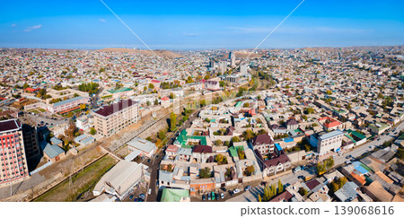 Istaravshan city aerial panoramic view in Tajikistan 139068616
