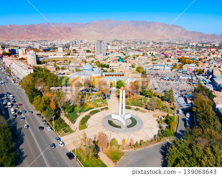 Khujand city aerial panoramic view in Tajikistan Khujand city aerial panoramic view in Tajikistan 139068643