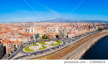 Catatania city centre aerial panoramic view, Sicily Catatania city centre aerial panoramic view, Sicily 139068656