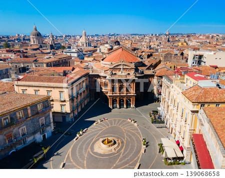 Teatro Massimo Bellini aerial panoramic view in Catania 139068658