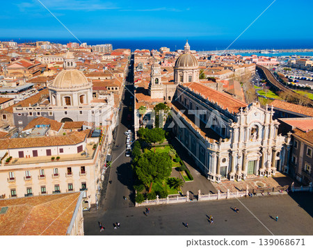 Catania Cathedral, Badia di Sant Agata Church aerial view Catania Cathedral, Badia di Sant Agata Church aerial view 139068671