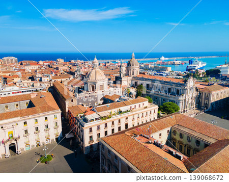 Catania Cathedral, Badia di Sant Agata Church aerial view Catania Cathedral, Badia di Sant Agata Church aerial view 139068672