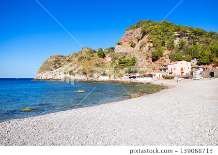 Isola Bella beach in Taormina city, Sicily 139068713