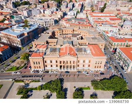 Messina Town Hall aerial panoramic view, Sicily Messina Town Hall aerial panoramic view, Sicily 139068730