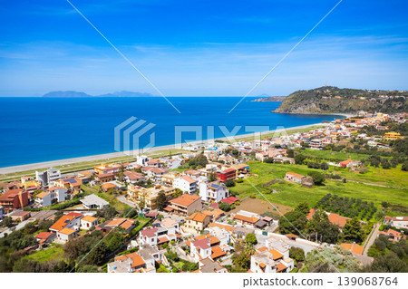 Milazzo city aerial panoramic view, Sicily 139068764