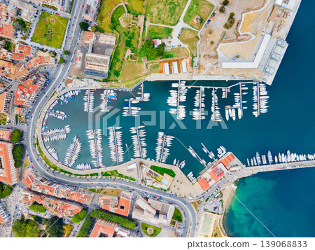 Palermo city port aerial panoramic view in Sicily Palermo city port aerial panoramic view in Sicily 139068833