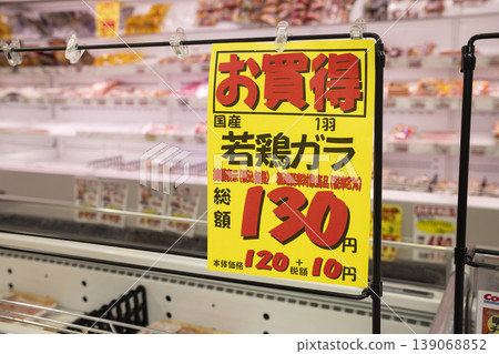超市裡張貼的標題 超市裡張貼的標題 139068852