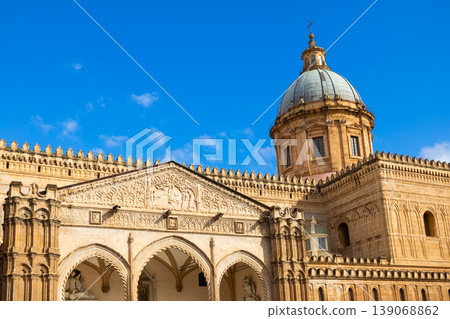 Palermo Cathedral or Duomo facade exterior view, Sicily 139068862