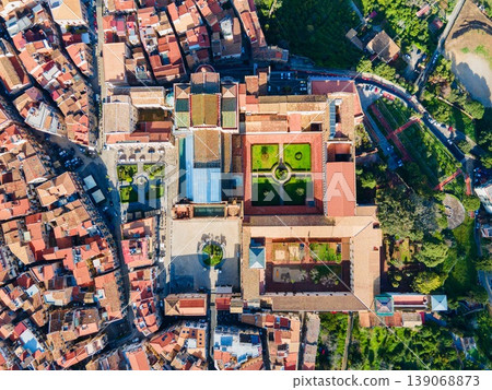 Monreale Cathedral or Duomo di Monreale aerial view, Palermo Monreale Cathedral or Duomo di Monreale aerial view, Palermo 139068873
