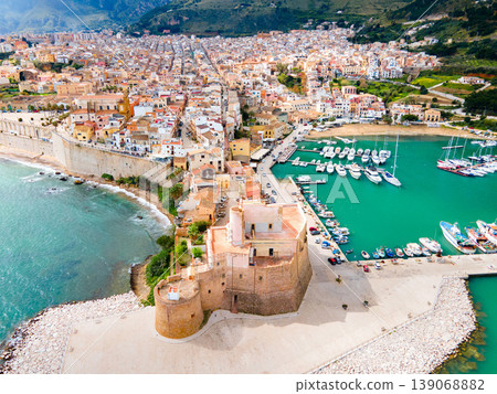 Arab Norman Castle aerial panoramic view in Castellammare Arab Norman Castle aerial panoramic view in Castellammare 139068882