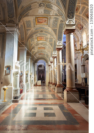 Trapani Cathedral or Duomo interior view in Sicily Trapani Cathedral or Duomo interior view in Sicily 139068920