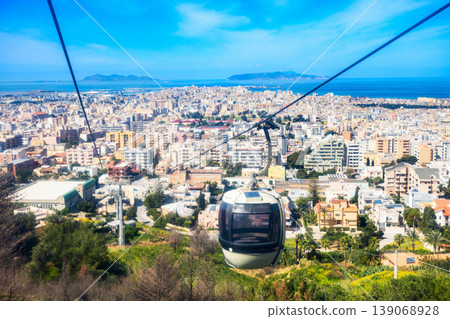Trapani Erice Cableway in Sicily island, Italy Trapani Erice Cableway in Sicily island, Italy 139068928