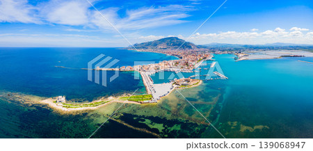 Trapani city aerial panoramic view in Sicily Trapani city aerial panoramic view in Sicily 139068947