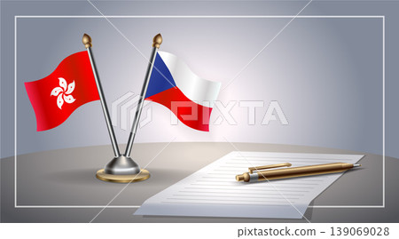 Small national flag of Hong Kong and Czech Republic flag Relation, Template Vector Illustration Small national flag of Hong Kong and Czech Republic flag Relation, Template Vector Illustration 139069028