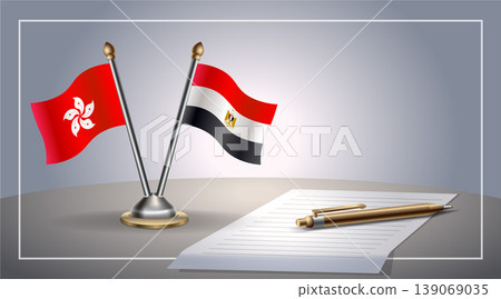 Small national flag of Hong Kong and EGYPT flag Relation, Template Vector Illustration Small national flag of Hong Kong and EGYPT flag Relation, Template Vector Illustration 139069035